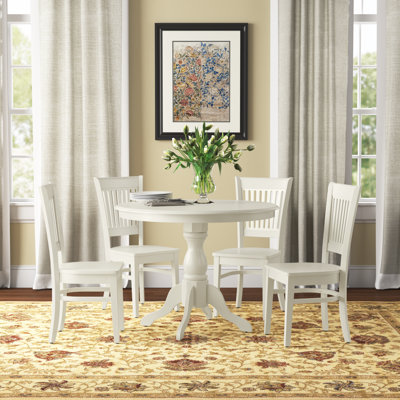 Geiser Rubber Solid Wood Dining Set by Three Posts