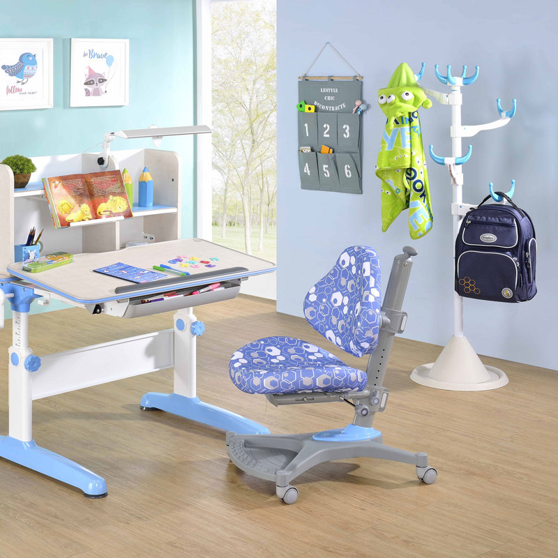 Veer Freestanding 12 - Hook Coat Rack, White/Blue