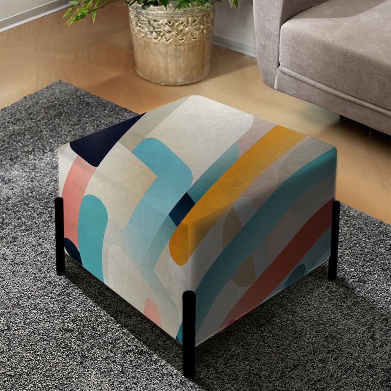 Contemporary Abstraction - Repose-pieds carré géométrique