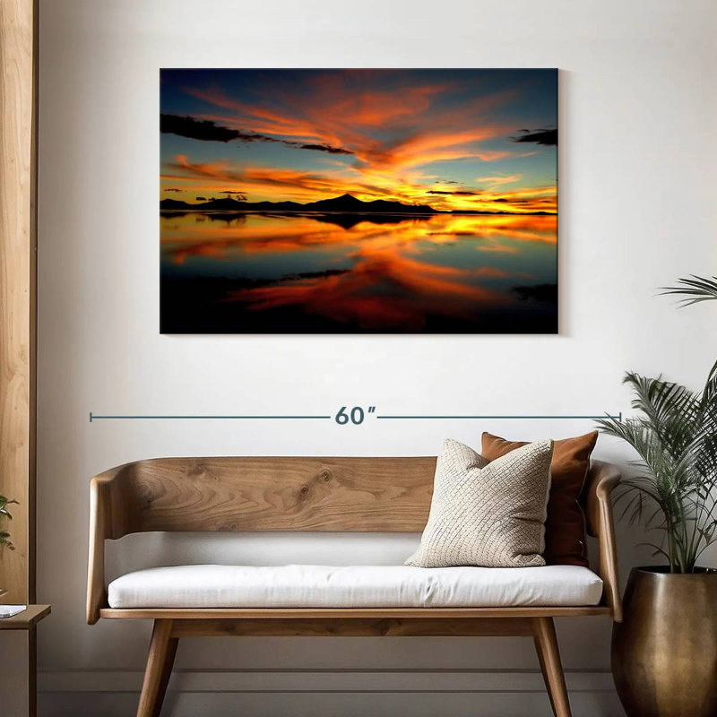 Coucher de soleil sur l'horizon du lac, H 30 po x l 45 po