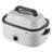 Electric Roaster Oven, 22 Qt Capacity, Turkey Roasting Pan, White Finish, 1450W Power, Self-Basting Lid with Viewing Window, Adjustable Heat Range 150-450°F, Countertop Cooker with Defrost and Warm Functions, Removable Pan and Rack