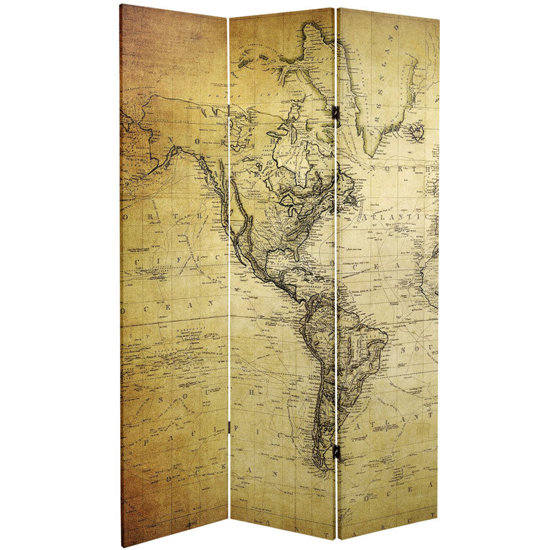 Paravent carte Vintage, Monde