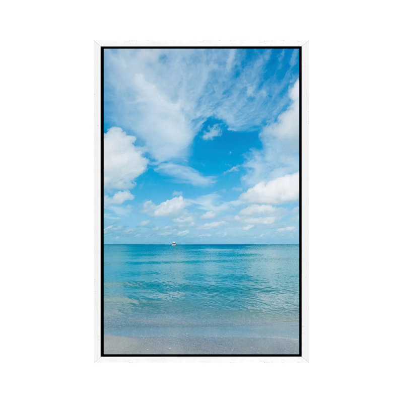 Florida Ocean View by Bethany Young - Print on Canvas, White Framed, 66.04cm H x 45.72cm W x 3.81cm D
