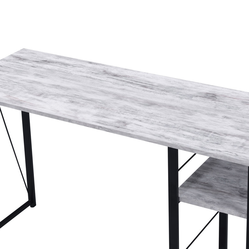 2-Shelf Rectangular Writing Desk, Gray, 27.95" H x 46.95" W x 19.02" D Duplicate
