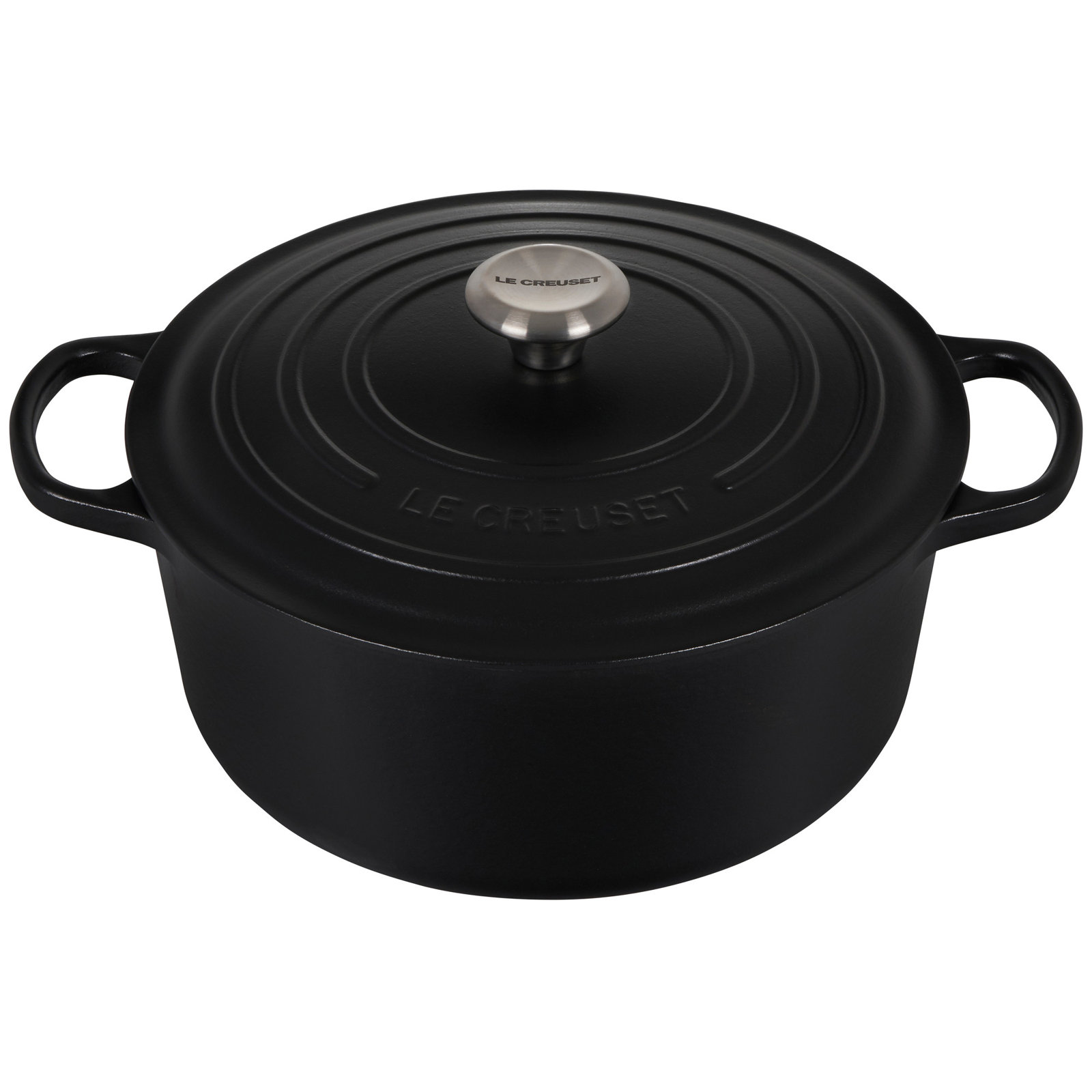 Le Creuset Signature Enameled Cast Iron Round Dutch Oven with Lid, 7.25 quarts, Licorice