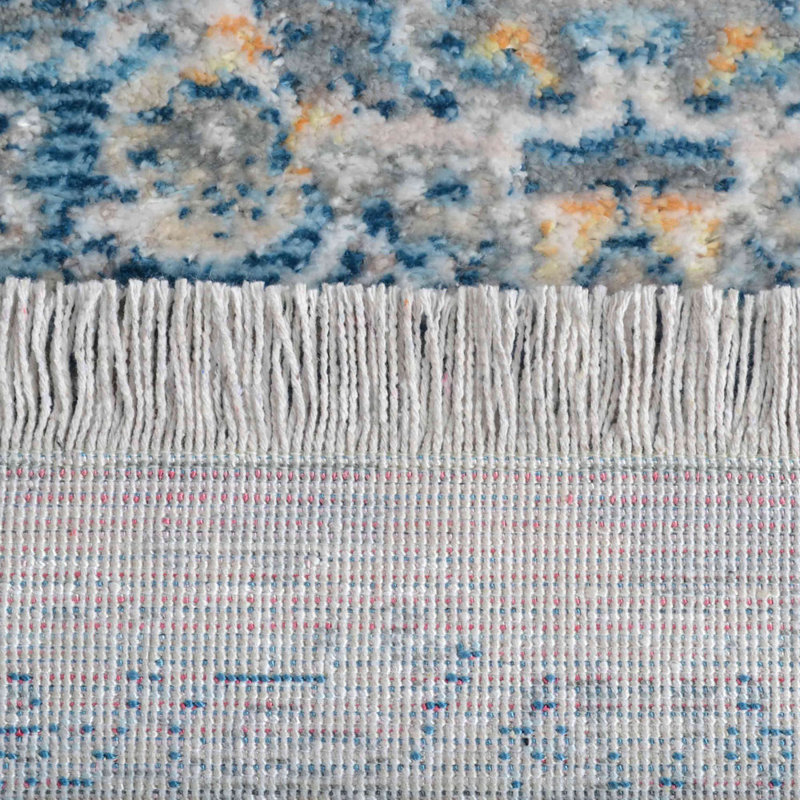 Beier MACHINE MADE POLYESTER AREA RUGS - Runner | Gray Blue | Oriental Design, Low Pile Machine Made Area Rugs for Living Room, Bed Room