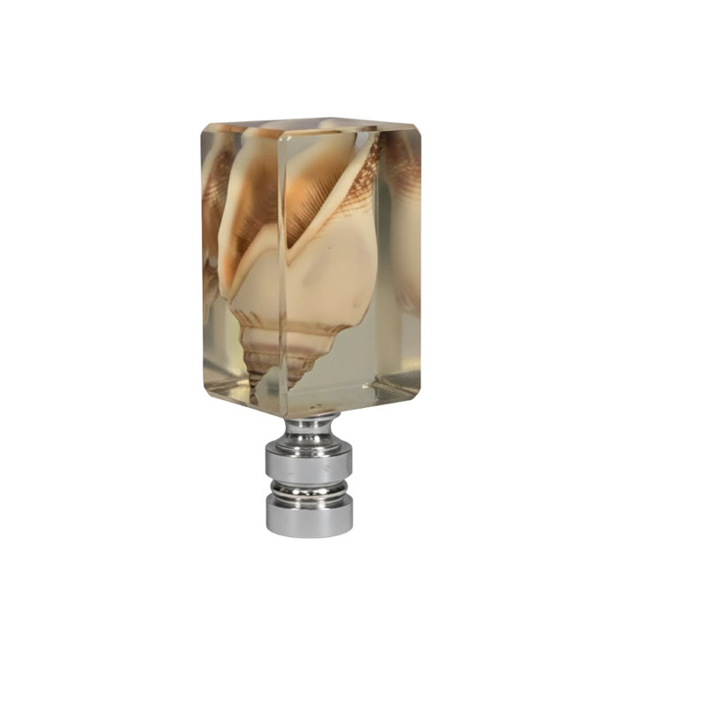 Royal Designs, Inc. F-5115SL-1 Coquille de conque véritable en fleuron fait à la main en résine, base argent poli