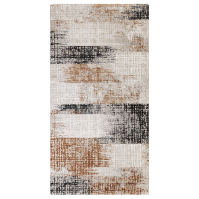 Abrienne Soft Lines Orange/Grey/Black Rug