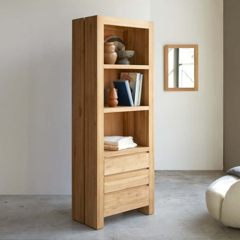 Moscatello 200cm H x 75cm W Solid Wood Bookcase