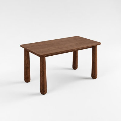 Solid Wood Rectangular Dining Table, Heavy-Duty Kitchen Table Seats 4-6 People, Farmhouse Dinner Table with Sturdy Legs