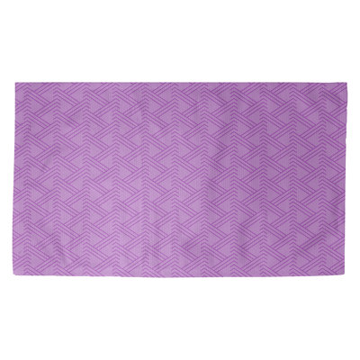 Tapis mauve à motif de zigzags