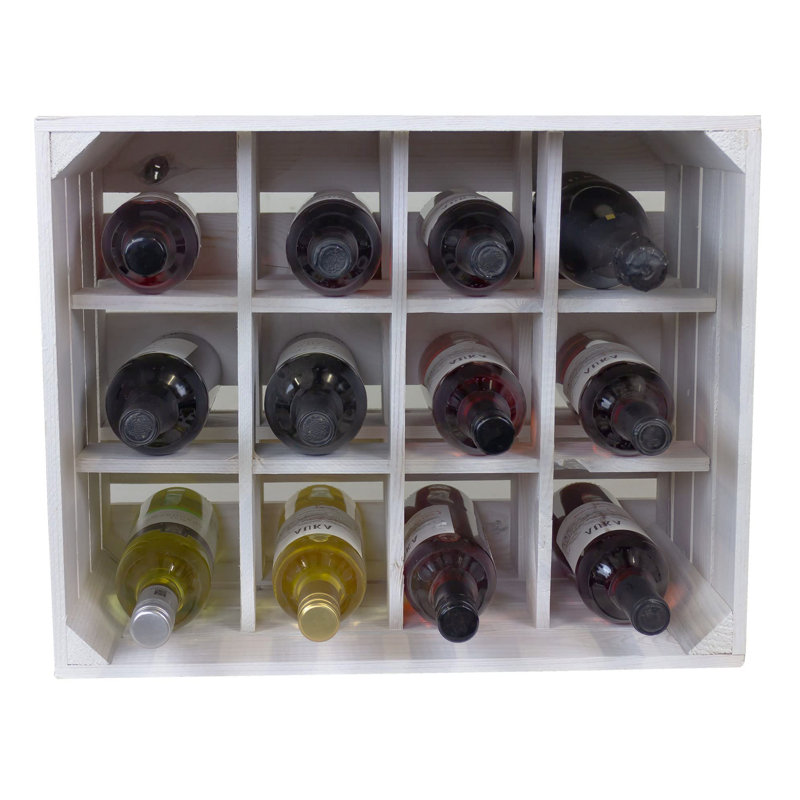 Santel Floor Wine Bottle Rack Flamed, White