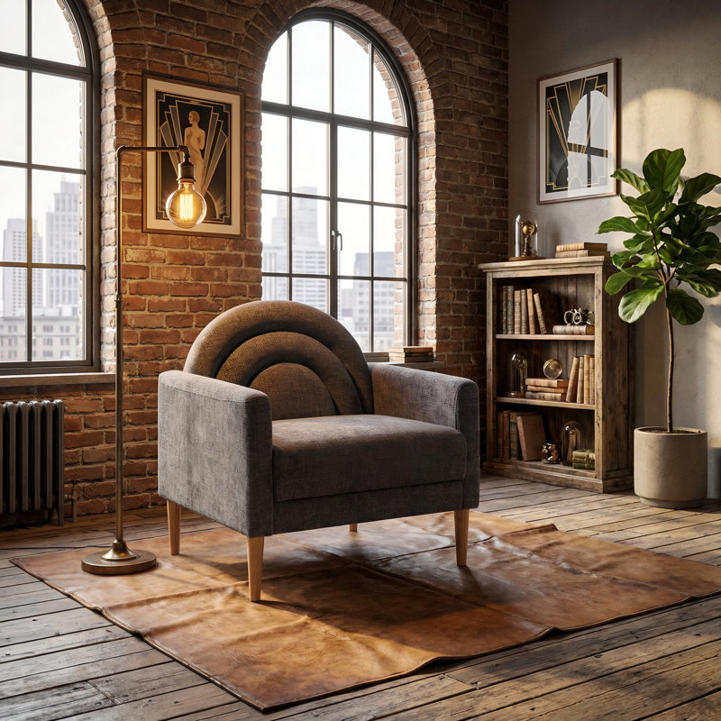 Upholstered Accent Chair, Grey