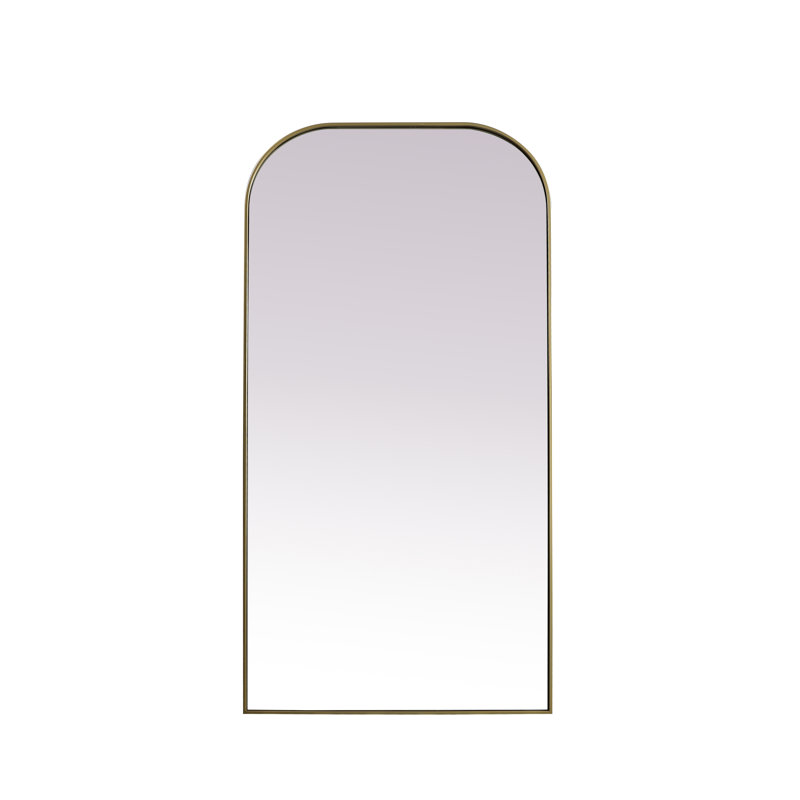 Sabine Metal Arch Floor Mirror, 66" x 35", Brass