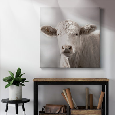 Douce vache qui broute - Toile tendue avec châssis de qualité supérieure - prête à être accrochée