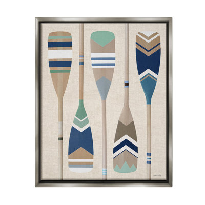 «Striped Boating Oars Floater Frame» par Amber Sterling sur toile