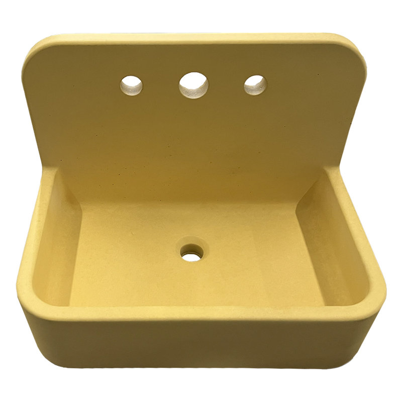 Newterra Handmade Concrete Wall/Vessel 22" Bathroom Sink, Sun, 3 Hole