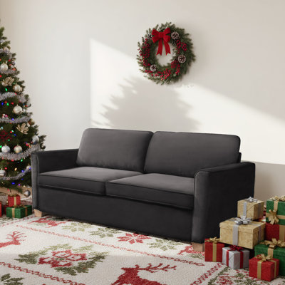 Latitude Run Space Max 71" Velvet Loveseat Sleeper with Gel-Infused Memory Foam Mattress,2-in-1 Convertible Pull-Out Sofa Bed for Small Spaces/Apartment