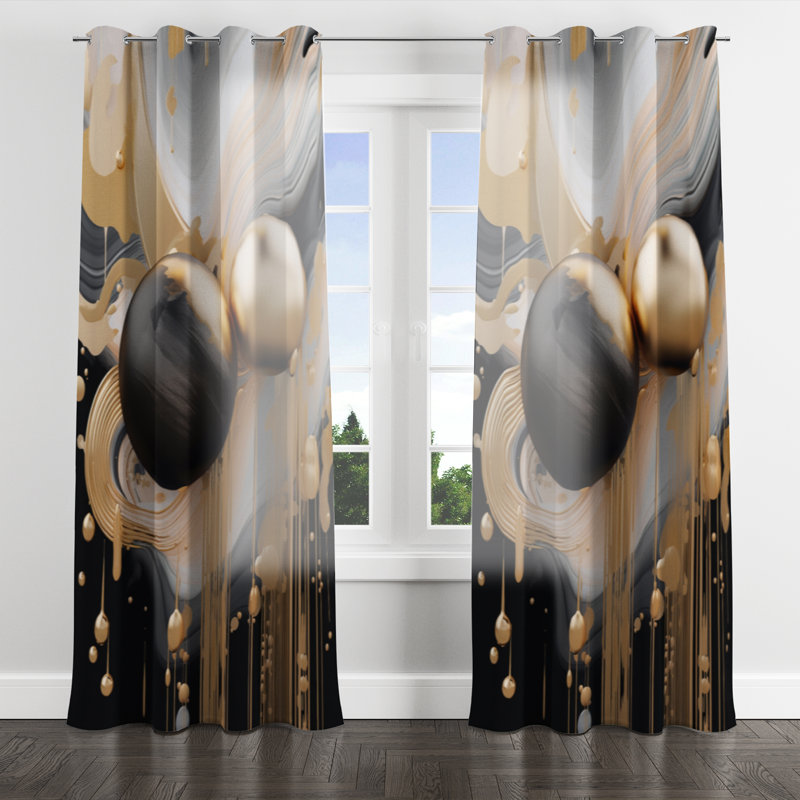 Andrel - Modern Grommet Curtain - Velvet Room Darkening - 1 panel, 52" W x 95" L, Silver Grommets