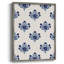 Indigo Bloom Pattern I Framed Print - Solid Wood-2113586300