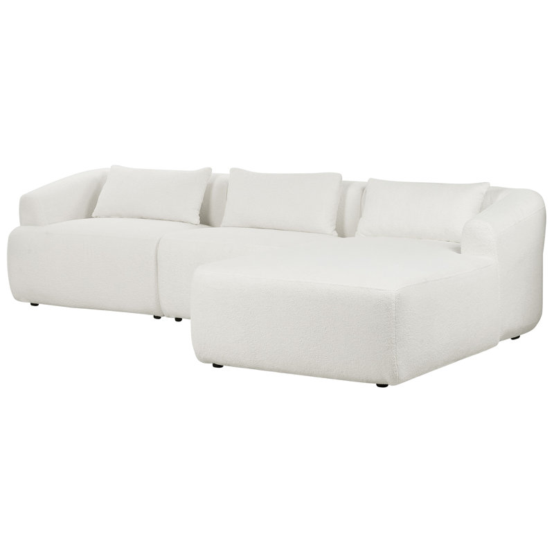 Anacleto 3 Seater Corner Sofa , Left Hand Facing, White