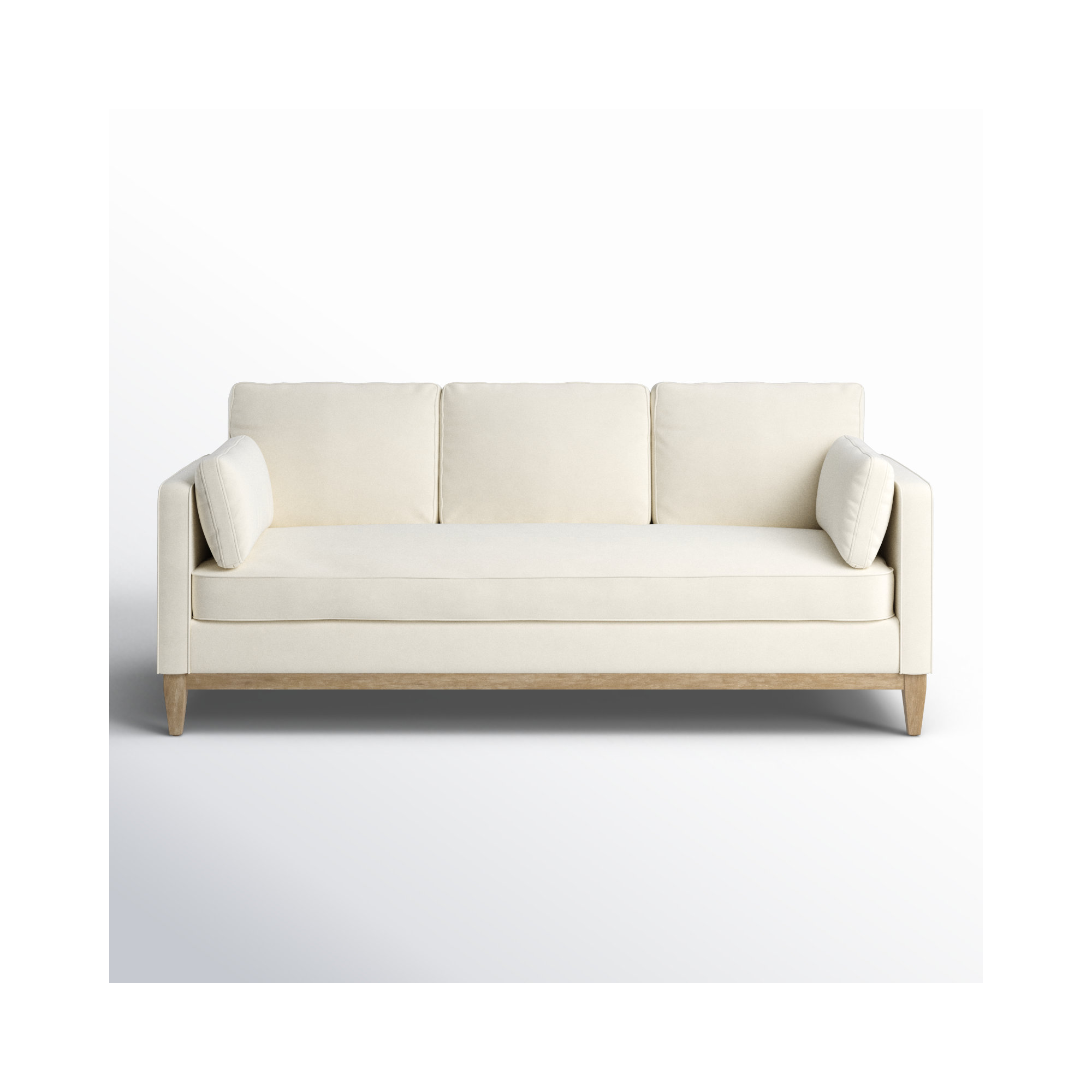 Pera 84'' Upholstered Sofa, French Beige Velvet