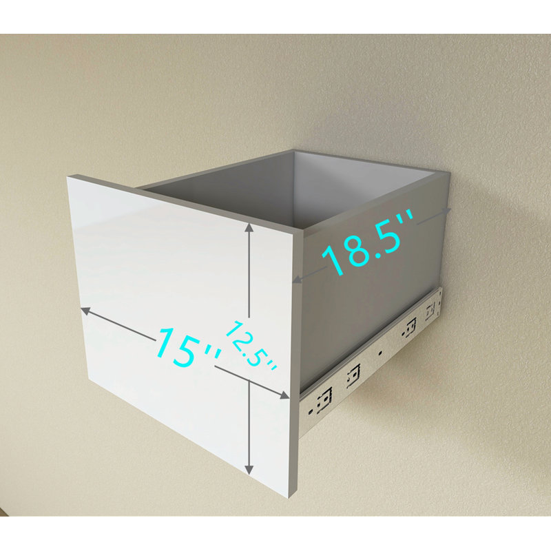 Tiroir blanc pour garde-robe de garde-robe blanc, hauteur de 6,25 po et profondeur de 18 po, H 12,5 po x l 15 po x P 18,5 po