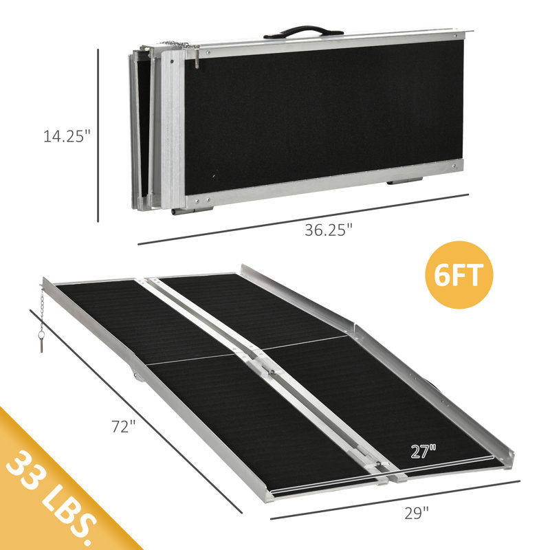 HomCom Threshold Ramp, 1.5" H x 28.35" W x 72" L