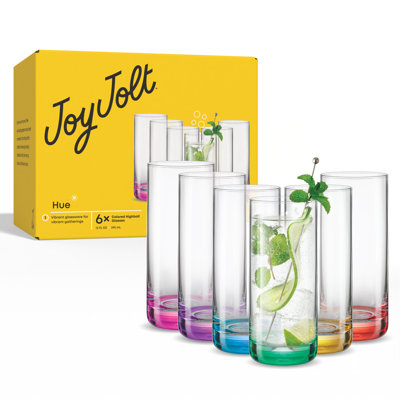 JoyJolt Hue Drinking Glasses - 13 oz