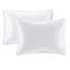 Couette réversible blanche pour lit double/queen - Matelassage toutes saisons, rembourrage en coton prélavé, 2 taies d'oreiller incluses, fini brillant saisonnier, ensemble 3 pièces