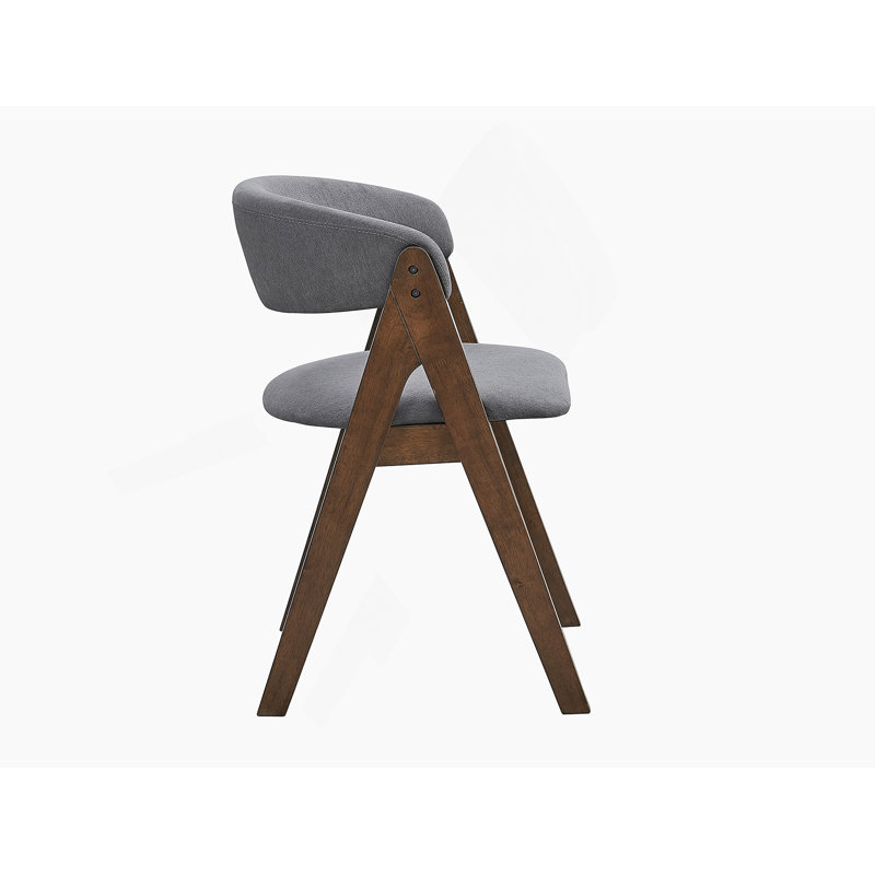 Ensemble de 2 chaises d'appoint Keiki en tissu gris et finition noyer