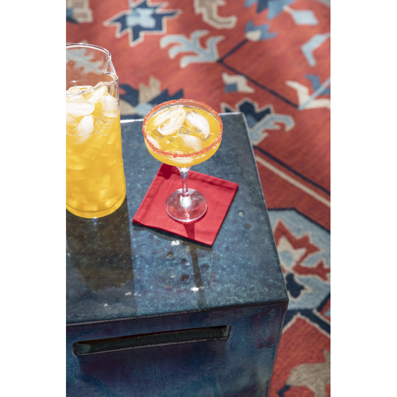 Davenport Outdoor Square Side Table, Flow Blue