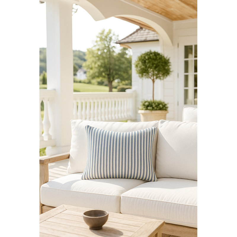 Outdoor Living Throw Pillow, Blue, Square 20", Pillow Cover Only - No Insert