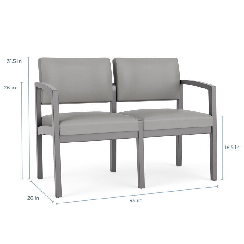 Canapé 2 places Lenox en bois, Étain, BACK: Blueprint Denim; SEAT: PP Imperial Blue