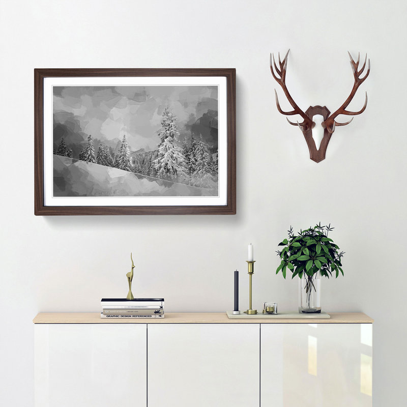 Mystical Woods in Abstract - Framed Print, Walnut Framed, 62cm H x 87cm W x 2cm D