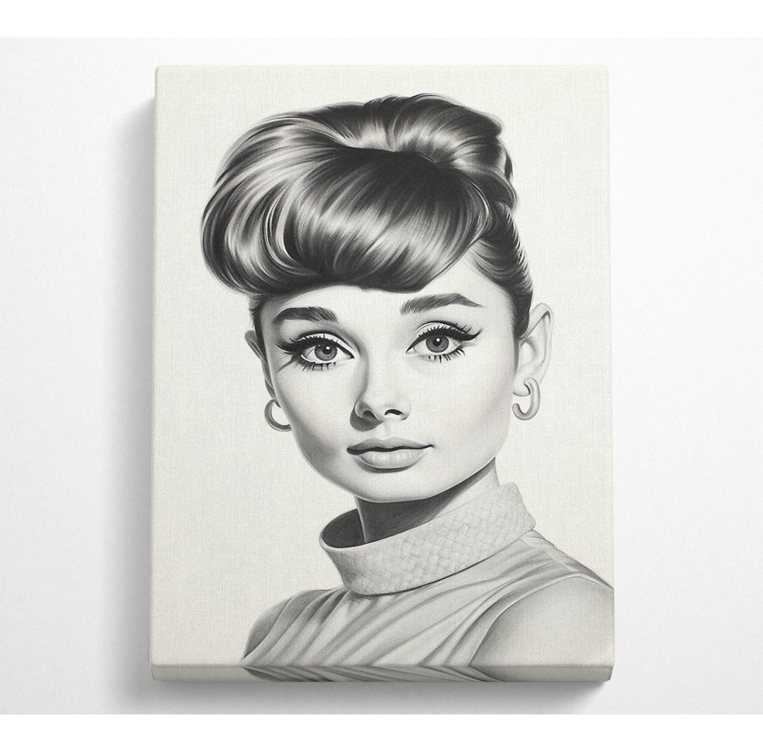 Audrey Hepburn Frau Skizze - Kunstdrucke auf Leinwand