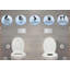 2 in 1 Oval Family Toilet Seat Soft Close Quick Release Plain White with Hinges