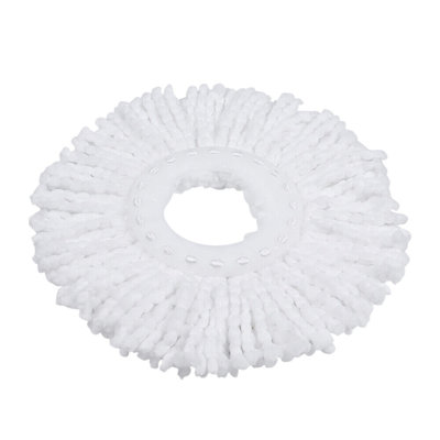 360° Rotating Spinning Mop Pole Handle Replacement With 2x Microfiber Mop Heads