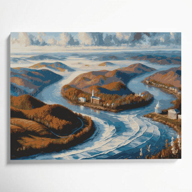 Art mural sur toile gris «USA State Virginia», H 20 po x l 24 po