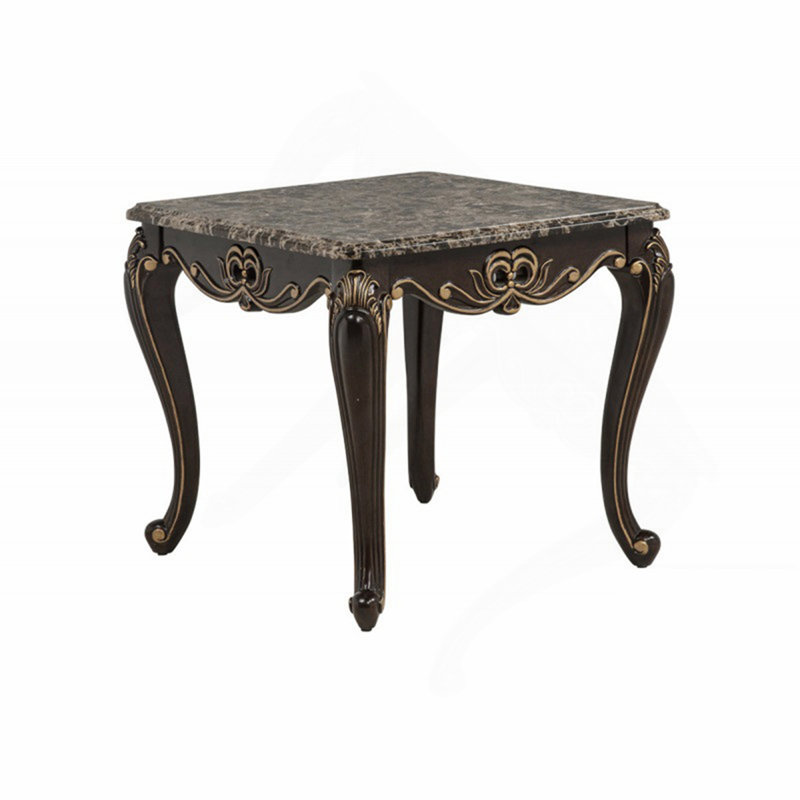 Table de bout en faux marbre Traditional
