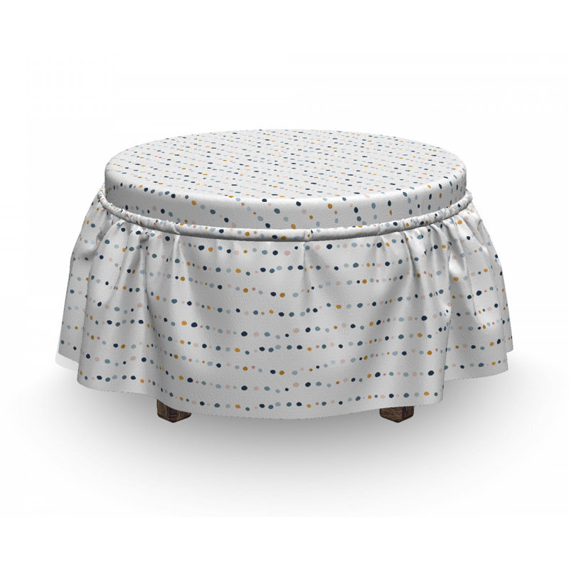 Housse pour repose-pieds à coussins carrés, À pois 2
