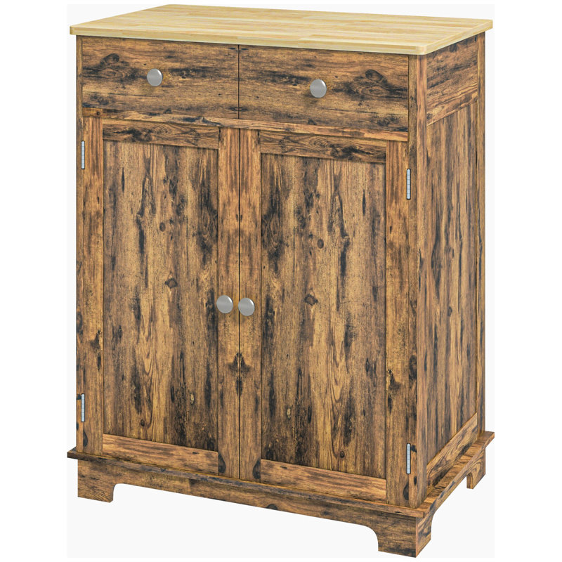 Buffet rustique brun avec tablette réglable, Brun rustique