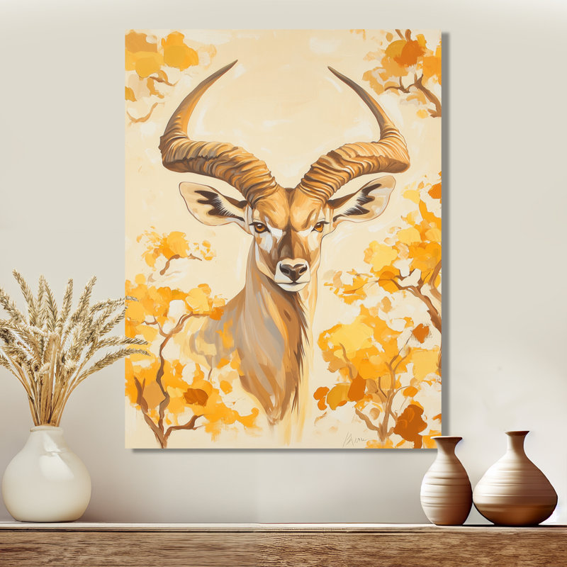 Antilope africaine, cornes en spirale III - animaux, art mural en métal, antilope, H 20 po x l 12 po