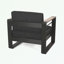 Chaise d'extérieur avec accoudoirs et coussin moelleux-853074232