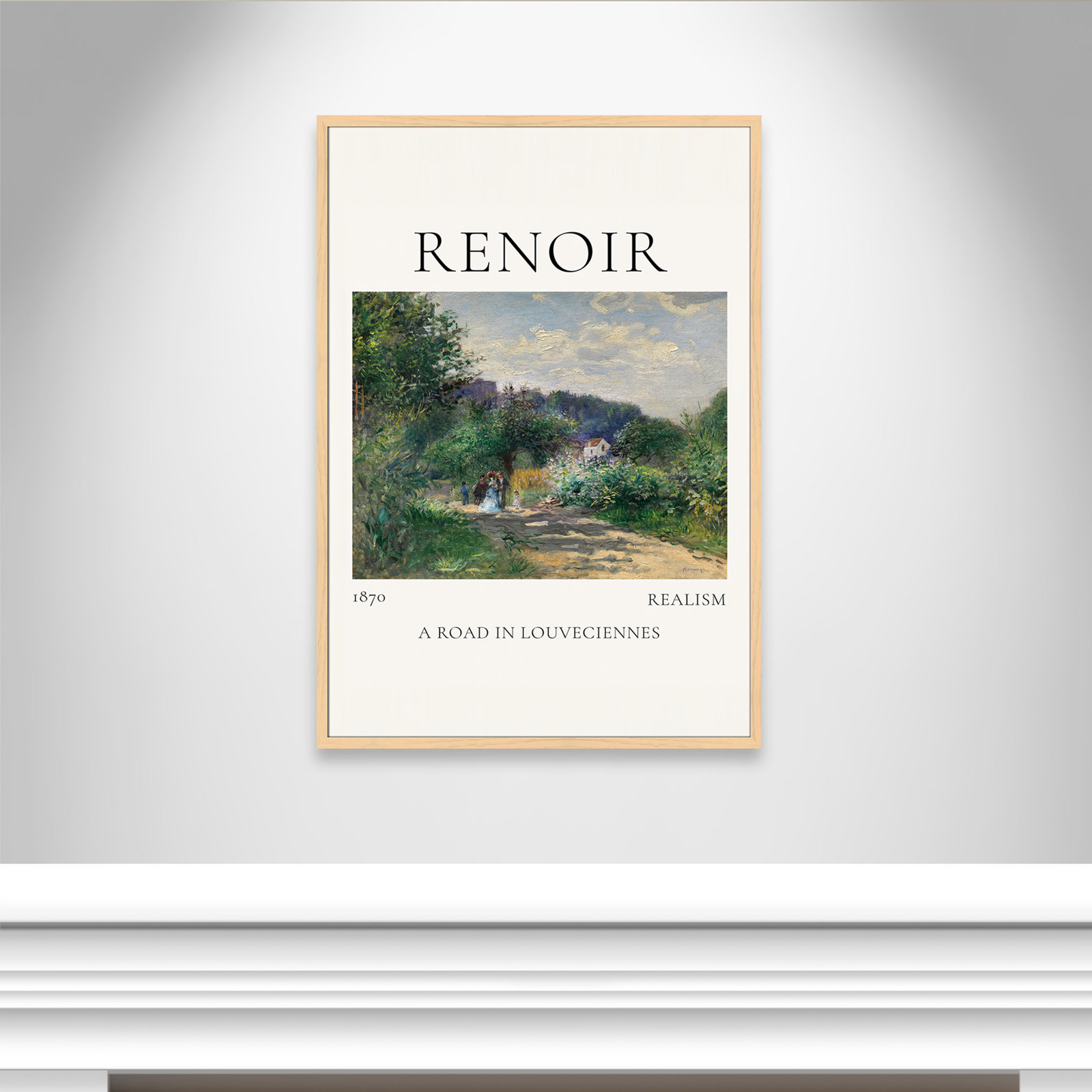 Rocchetto "A Road in Louveciennes" Print, Natural Single Picture Frame, No, 55" H x 39" W x 1.25" D