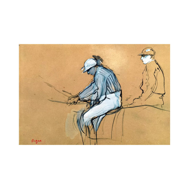 Jockeys by Edgar Degas - Wrapped Canvas Painting, 20.32 cm H x 30.48 cm W