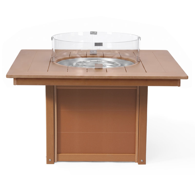 Square 42" Fire Pit Table, 31.25" H x 42.25" W x 42.25" D, Brown