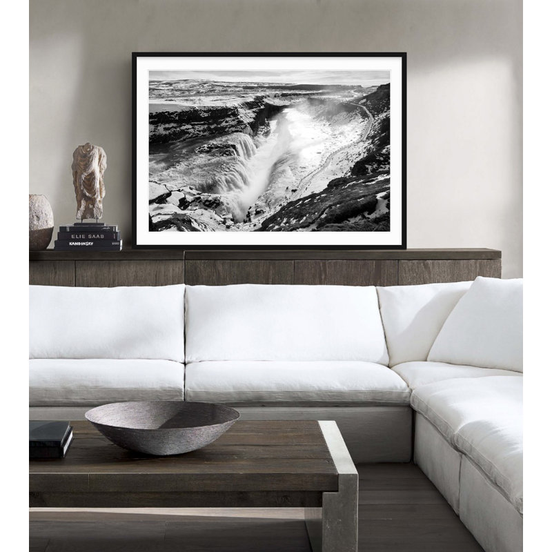 Islande, cascade, H 24 po x l 32 po, Blanc