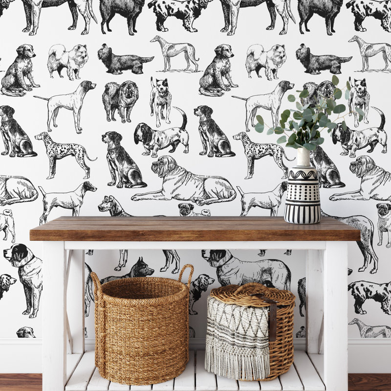 Black And White Dogs Wallpaper