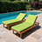 2PCS Set Outdoor Lounge Chair Cushion Replacement Patio Funiture Seat Cushion Chaise Lounge Cushion With Pillow -Apple Green